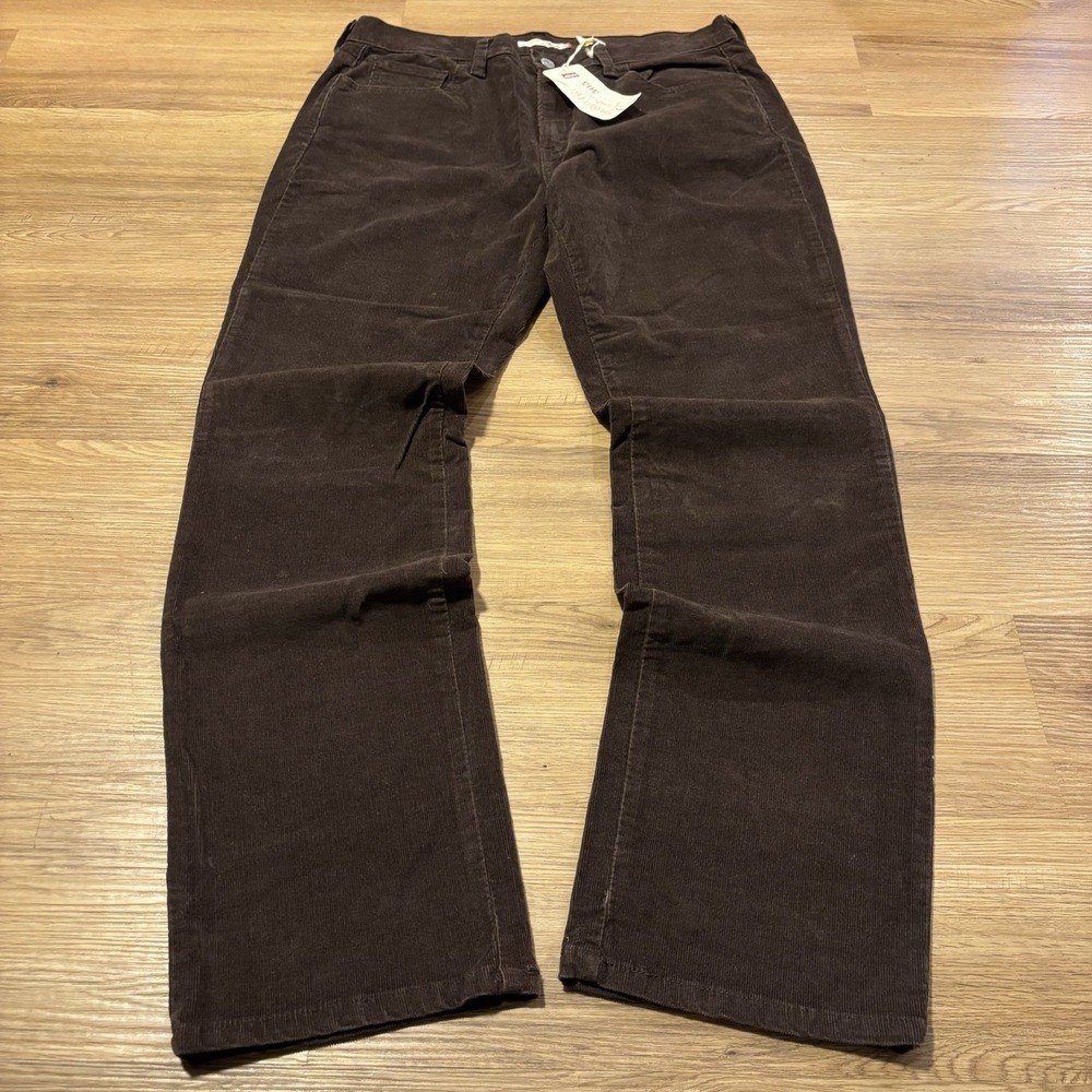 NWT Levi's 505 Jeans Women's 12 M (32x31) Brown Straight Leg Corduroy Pants Y2K